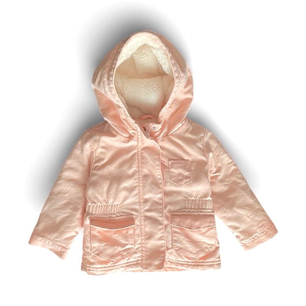 CAT & JACK Twill Pink Cozy Lined Jacket Baby Girl’s size 12M